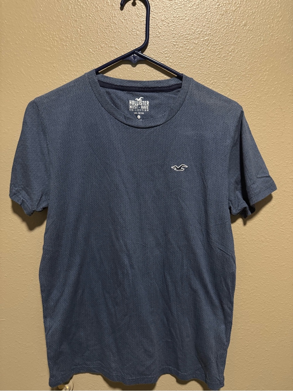 Hollister Men’s Dark Blue Short-Sleeve Logo Tee